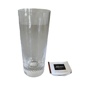 Moser Wave Highball Glass 6.25” Czech Crystal Clear Hammered Base New w/ Tag